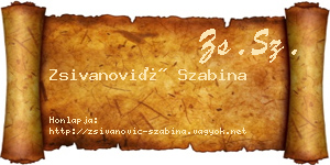 Zsivanović Szabina névjegykártya